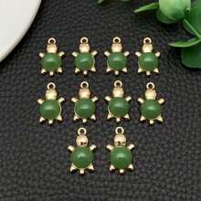 5/10/15 14x22mm Liga incrustada Imitação de Jade Tartaruga Acessórios para Artesanato de Joias DIY, Para Colar Pulseira Brincos Artesanato Kits para Fazer Joias