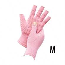 Guantes de compresión de medio dedo - Agarre antideslizante, transpirable para escribir y hacer deportes, soporte para la mano - Guantes sin dedos para la palma