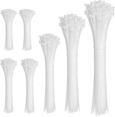 4" 8" 14" 18" 20" White Zip Ties Heavy Duty Nylon UV Resistant UL Bulk 1-400 PCS