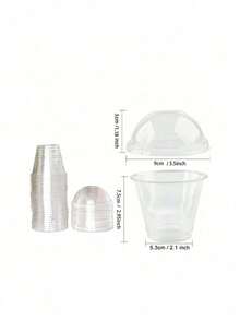 100pcs Transparent Plastic Cups With Lids, Crystal PET Material, Suitable For Desserts, Parfaits, One-Time Party Cups, Can Hold Fruits, Ice Cream, Cupcakes, Chilled Beverages, Also Can Be Used As School Supplies, Food Bags, Food Boxes To Hold Candies, Chocolates, Cookies, Ideal For Halloween Or Christmas Parties - Multicolor - View 11