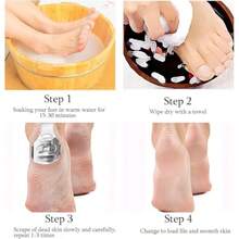 Juego de 56 piezas para eliminar callosidades:1 rasuradora de acero inoxidable para los pies con 50 cuchillas de repuesto, 1 lima para los pies, 4 piedras púrpura para fregar los pies, herramientas de cuidado de los pies, quitacallos para manos y pies - como en la foto - Ver 5