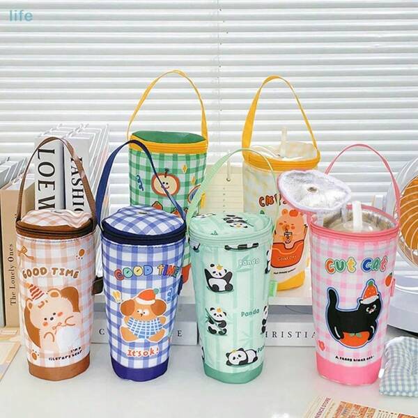 Borsa termica portatile per tè al latte, borsa porta tazze isotermica, accessori per tazze