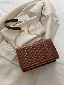 Bolso bandolera cuadrado de estilo coreano único con diseño de onda francesa arrugada y trigo, minimalista y elegante para ir a trabajar o de compras