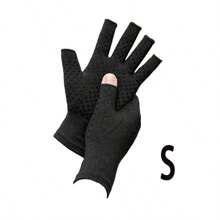 Guantes de compresión de medio dedo - Agarre antideslizante, transpirable para escribir y hacer deportes, soporte para la mano - Guantes sin dedos para la palma