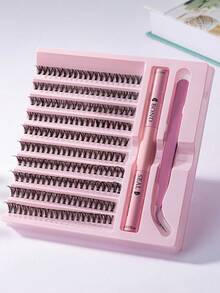 30/40/50D/60/80/100D/W02/J04/BX-23/YM/S07/YW/YUWEI 8-16mm D Curl Lash Extension Kit With Lash Bond And Seal Glue Clusters Eyelashes Makeup Tools DIY Lashes Extension Kit For Gluing Lashes