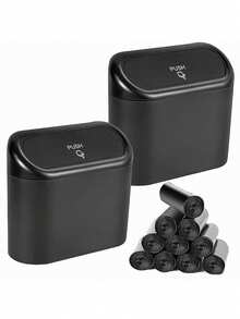 Foldable Car Trash Can For Interior Use, Front Passenger Seat, Rear Hanging Car Storage Box, Small Storage Bin, Umbrella Storage, Wet And Dry Dual-Use Garbage Bag, Long-Distance Travel Hook Type Trash Can, Multi-Functional, All Season Universal, Living Room, Kitchen, Bathroom, Camping, Barbecue, Foldable Trash Can, Car Wash Bucket, Car Specific - Black - View 11