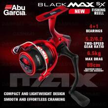 ABUGARCIA Carretes de pesca Black Max SX de Abu Garcia 2025, con bobina de metal, relación de engranaje 5.2:1, recambio de manija