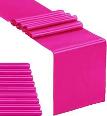 Paquete de 10 caminos de mesa de satén color fucsia de 12 x 108 pulgadas de largo, caminos de mesa para bodas, fiestas de cumpleaños, decoración de banquetes (10 unidades, 12x108 pulgadas, fucsia) - verde menta - Ver 1