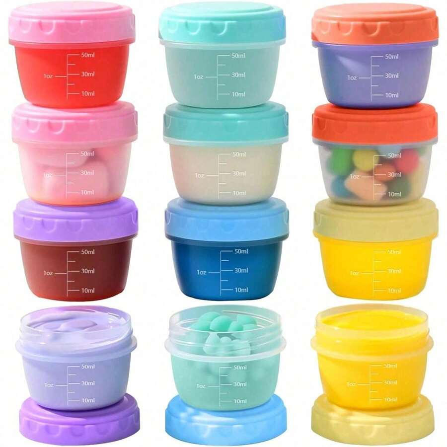 1/6/12 Pack 2.7 OZ Salad Dressing Container To Go With Lids Tiny Condiment Containers Small Sauce Containers For Lunch Box - Multicolor - View 1