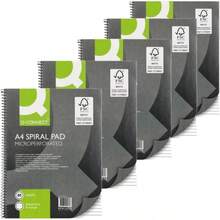 Q-Connect Ruled Margin Spiral Soft Cover Notebook 160 Pages A4 (5 Pack) KF01072 - SINGLE - View 6