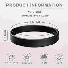 Rubber Bracelets Solid Color Silicone Wristbands Blank Stretch Silicone Wristbands Colorful Rubber Bracelets Women Men Gifts - 黑色 - 查看 10