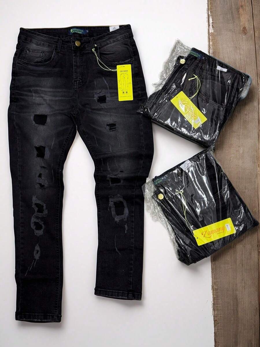 SKINNY PLAYER JEANS - Black and White - View 1
