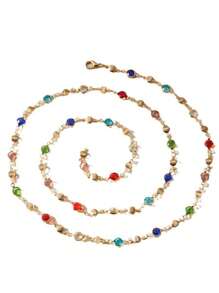 GarassJey 1 pieza Collar gargantilla de mujer con decoración de perla falsa y cubic zirconia con diseño geométrico