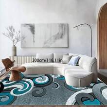 [1pc] Modern Minimalist Abstract Area Rug, High-Low Texture Bohemian Design, Lightweight, Non-Slip, Washable, Suitable For Bedroom, Living Room, Hallway, Entryway, Home Decor. Material: Crystal Velvet, 850g/㎡ Density, Dotted Backing, 5mm Thickness Entryway Decor Bathroom Kitchen Decor - Multicolor - View 37