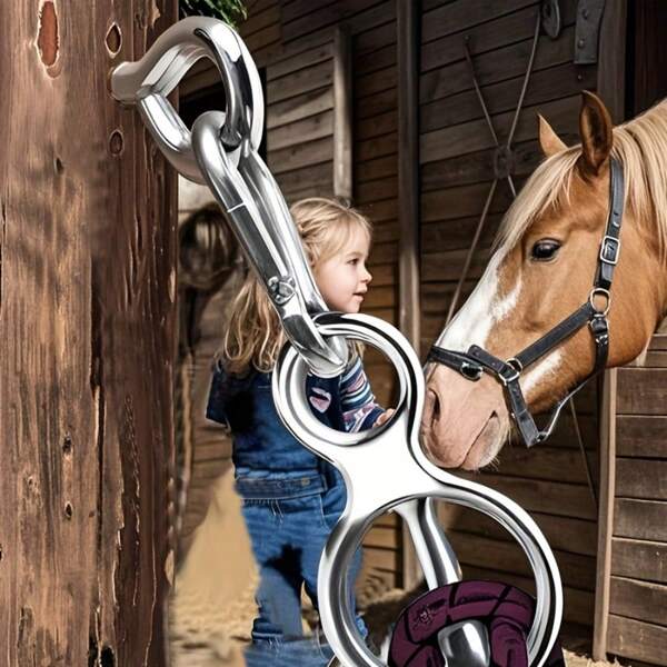 1 Set de Equipo de Montar a Caballo de Acero Inoxidable, el Conjunto de Equipo de Montar a Caballo de Acero Inoxidable Incluye: Pernos de Argolla en D, Anillos de Amarre, Tuercas y Pernos