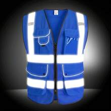 XIAKE 9 Pockets Class 2 High Visibility Reflective Safety Vest Men Women Work Construction Vest - Royal Blue - View 6