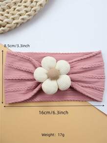 3 قطع شريط رأس زهرة للأطفال البنات، شرائط رأس من النايلون ناعمة لأطفال الرضع والأطفال الصغار، اكسسوارات شعر للأطفال الرضع والأطفال الصغار (بيج، زهري، طني) 3 قطع في المجموعة الواحدة