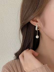 2 أزواج أقراط علقات كريستال وخرز طويلة التصميم، أنيقة ومناسبة للاستخدام اليومي للنساء