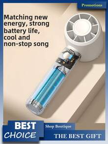 1 pieza/2 piezas Ventilador mini recargable personal, Ventilador mini portátil, Ventilador mini turbo portátil de 3 velocidades ajustables de doble propósito recargable y silencioso para enfriar, para camping, viajes, hogar, 300mAh, para verano, playa, interior y exterior, accesorios de playa, viaje