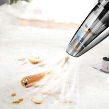 Aspiradora pequeña, aspiradora para coche, aspiradora doméstica, aspiradora inalámbrica, aspiradora de mano, aspiradora multifuncional, aspiradora de mano para coche, aspiradora profesional, mini aspiradora de mano inalámbrica, aspiradora portátil recargable para coche, aspiradora de mano pequeña y ligera, carga USB, con luz LED, succión potente, larga duración, limpieza en seco y húmedo, herramientas, productos para el hogar, accesorios para coche, adecuada para coche, hogar, pelo de mascotas, polvo, sofá (negro) - Negro - Ver 7