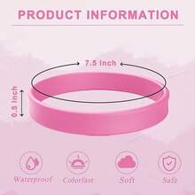 Rubber Bracelets Solid Color Silicone Wristbands Blank Stretch Silicone Wristbands Colorful Rubber Bracelets Women Men Gifts - 粉色 - 查看 6