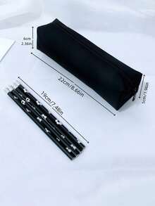 1个装简约款铅笔袋牛津布新款大容量跨境铅笔袋学生开学季奖品校园文具袋简约版铅笔袋中小学生防脏铅笔盒教育培训机构促销奖品笔袋书包学习用品返校