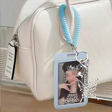 Butterfly Pendant Kpop Photocard Holder With Key Ring Kpop Photocard Sleeve With Spring Wristlet Kpop Photocard Protector For Kpop Lovers Purple School Supplies, Back To School - one-size - View 10