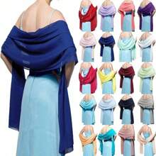 Elegant Women Shawls Wraps For Evening Dresses Bridal Bridesmaid Wedding Shawl Solid Color Party Capes Decoration Scarf