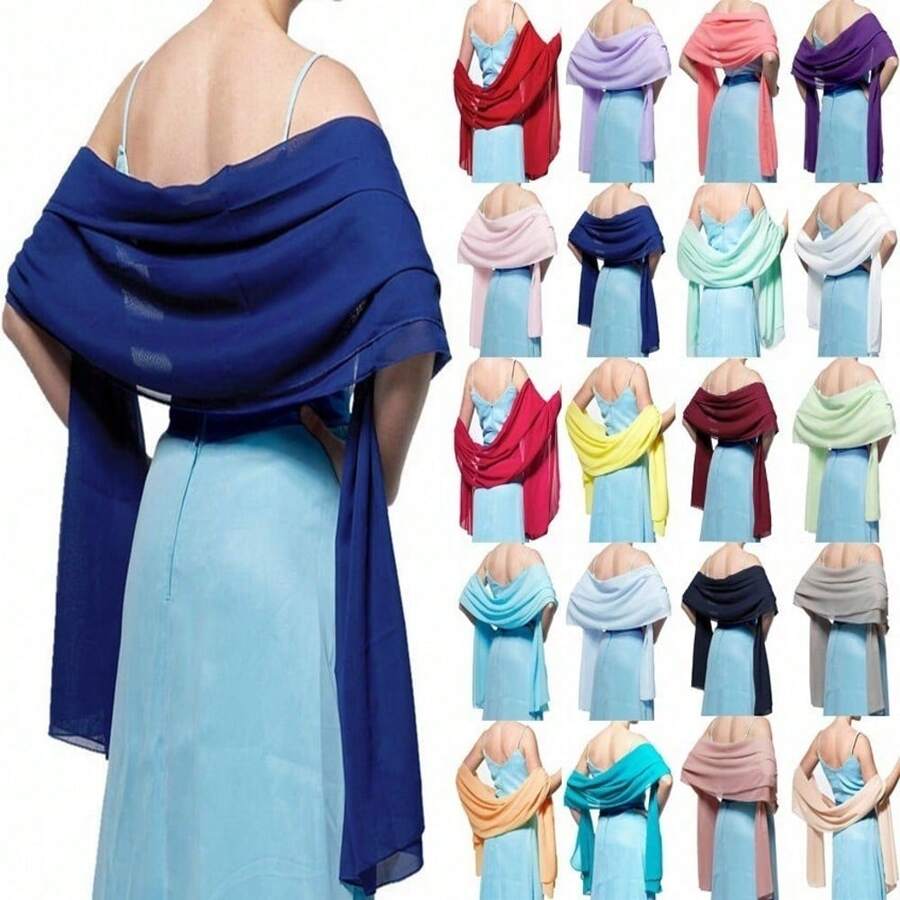 Elegant Women Shawls Wraps For Evening Dresses Bridal Bridesmaid Wedding Shawl Solid Color Party Capes Decoration Scarf