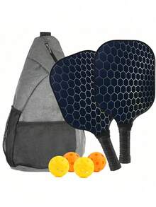 1 Set 2 Carbon Fiber Paddle 4 Balls 2 Towels With Carry Bag USAPA Approved Friction Surface Pickleball Rackets Set For Men And Women