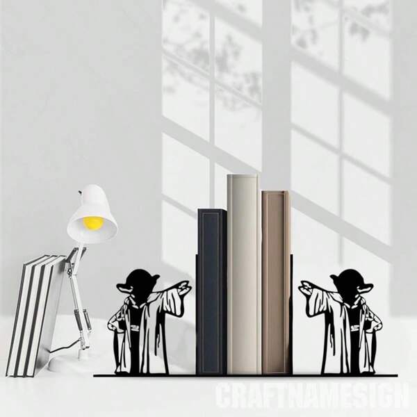 1 Pair/2 Pieces - Master Force Metal Bookends Decorative - Stylish Decor Book Shelf - Office Or Home Book Holder - Durable Home & Office Organizer - Study Room Art Decor - Unique Gift For Readers - Creative Gift For Couples