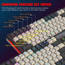 The Wired Keyboard With 96 Keys, A Gray And White Color Combination Game Keyboard, And RGB Backlighting Are Suitable For PC Computers, Office Use, And Home Use