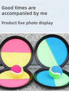 儿童粘性目标球/吸盘球/抛接球/抛掷玩具粘球亲子户外运动/接球和投掷游戏套装飞盘投掷和接球桨游戏带 1 个储物袋接球游戏玩具粘性玩具适合男孩和女孩家庭户外活动