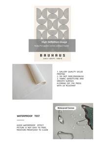 1 pezzo Arte da parete astratta Bauhaus medievale modernista, stampa su tela senza cornice, cartellone geometrico tedesco per camera da letto/ufficio/dormitorio, decorazione per feste di architettura e regalo per appassionati di design (stampa su tela senza cornice)