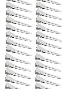 30 件女士无缝金属鳄鱼夹银色发夹，适用于接发、辫子、刘海和丰盈发型 - 銀色 - 查看 11