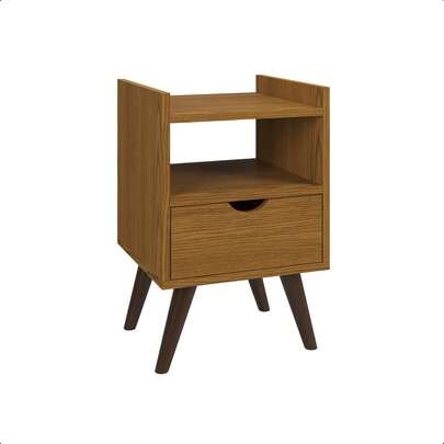 Mesa De Cabeceira Retrô Alice Com 1 Gaveta e Nicho Varias Cores