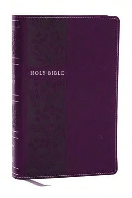 NKJV Personal Size Large Print Bible With 43,000 Cross References, Purple Leathersoft, Red Letter, (Hardcover) By Thomas Nelson