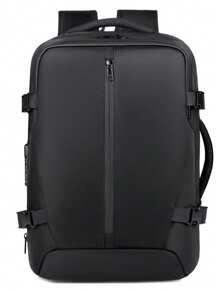 Mochila de Viagem/Academia com Compressão a Vácuo e Capacidade Expansível, com Múltiplos Compartimentos, Adequada para Negócios e Fitness, Preta, Mochila de Viagem | Mochila para Negócios para Escola, Acessórios Escolares, Material Escolar