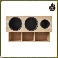 Bucket Tool Organizer, Khaki,Bamboo Hair Tools Organizer