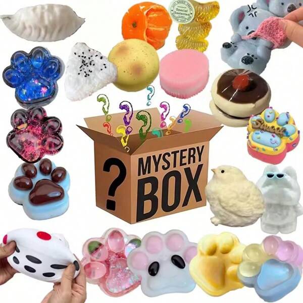 ZHUAIZHUAIHU 1 pièce Jouets Fidget mystère Patte de chat Pack mystérieux Anti-stress Taba Foot Squishy jouet Squeeze jouet Nourriture simulée Mochi Squishies jouet Cadeaux, Cadeau de fête parfait, Cadeau de carnaval, très adapté pour les festivals, les bureaux, les écoles et les cadeaux