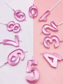 1 件贝壳形状生日蜡烛，数字 0-9 蜡烛，适用于生日派对蛋糕装饰，返校情人节 - 粉色 - 查看 5
