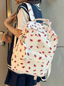 2件套女士防水尼龙时尚背包礼品套装（带吊坠）