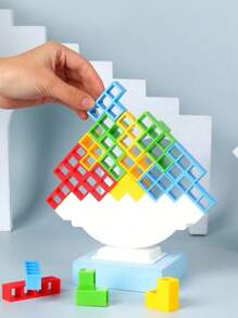 16pcs Balancing Swing Playful Stacking Tumbling Tower Building Blocks Set, Interactive Toy For 2 Players