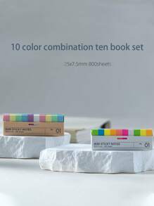 800pcs/Box Note Pads, Index Tabs, Reading Markers, Highlighters, Self-Adhesive Page Flags, Index Stickers, Waterproof Sticky Notes,School Supplies,Back To School