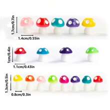 50/100 قطعة فطر صغير من الراتنج 8 ألوان، أشكال فطريات صغيرة، فطريات راتنجية صغيرة، فطريات بلاستيكية صغيرة للجملة لديكور منزل الدمى وحديقة الفراشات المصغرة وتزيين الحوض المائي