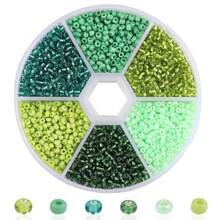 3900 piezas de cuentas de arroz de vidrio de 2mm - Kit de joyería DIY de 6 colores con caja de almacenamiento, materiales de cuentas artesanales para regalos de amistad y accesorios creativos