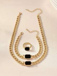 1 Fashionable Geometric Shaped Personalized Accessory Set