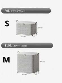 Una caja de almacenamiento plegable con manija, adecuada para organizar cosméticos. Cuenta con una gran capacidad hecha de tela no tejida y poliéster, diseñada con un elegante patrón de rayas grises, perfecta para la organización del armario, cajas para organizar, caja de almacenamiento, caja organizadora, organizadores, organizador de ropa, ideal para almacenar ropa y edredones - Multicolor - Ver 4