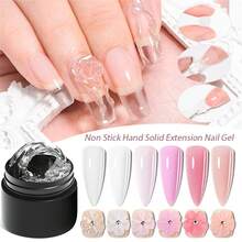 Mtssii 4pcs Non-Stick Hand Solid Nail Extension Gel Set With Flower Molds Sculpting Brush-Clear White Pink Prolong Hard Gel 3D Carving Flower Nail Art Shaping Gel Rhinestone Glue Gel Easy To Operate Gift For Home Salon Manicure Kit Nail Supplies Nails - 彩色 - 查看 4