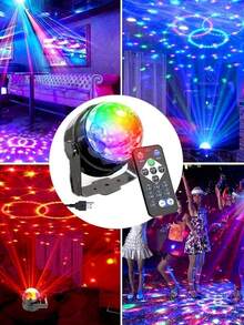 1pc Bring The Party To Life With Sound Activated RGB Disco Ball Lights - 7 ModesRemote Control, Perfect For Home Room Dance Parties, Bars, Karaoke, Weddings & More! - Multi-color light - View 5